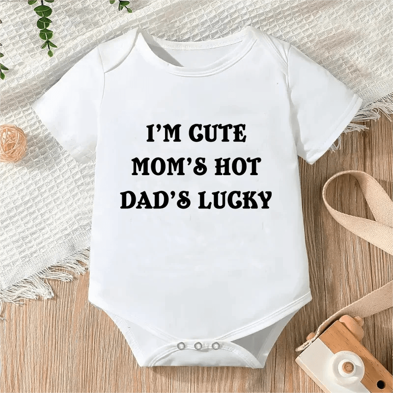 Newborn Letter Print Romper - Unisex 0-12M