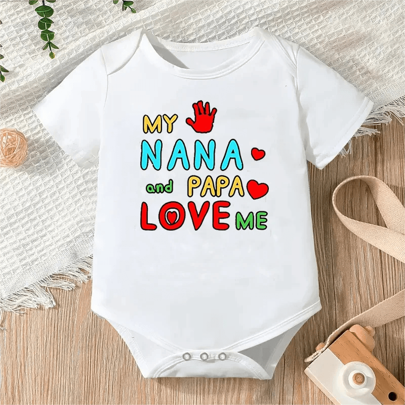 Newborn Letter Print Romper - Unisex 0-12M