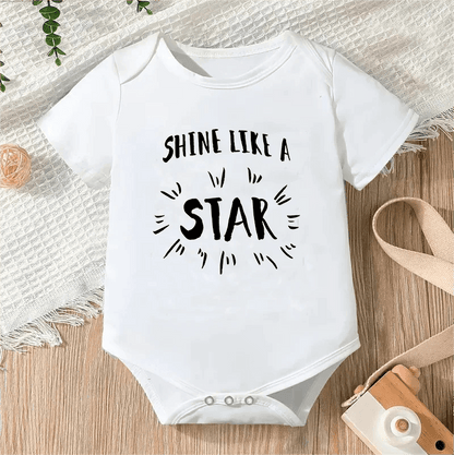 Newborn Letter Print Romper - Unisex 0-12M