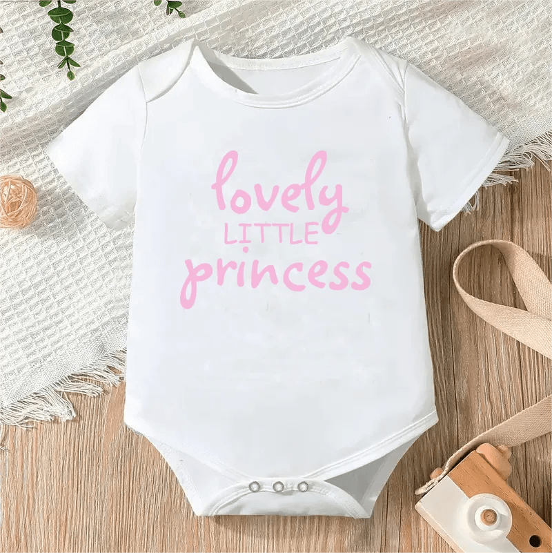 Newborn Letter Print Romper - Unisex 0-12M
