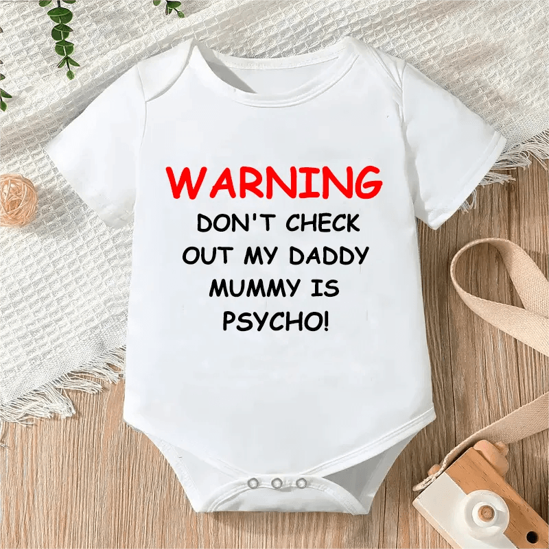 Newborn Letter Print Romper - Unisex 0-12M