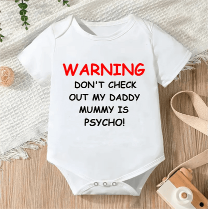 Newborn Letter Print Romper - Unisex 0-12M