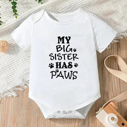 Newborn Letter Print Romper - Unisex 0-12M