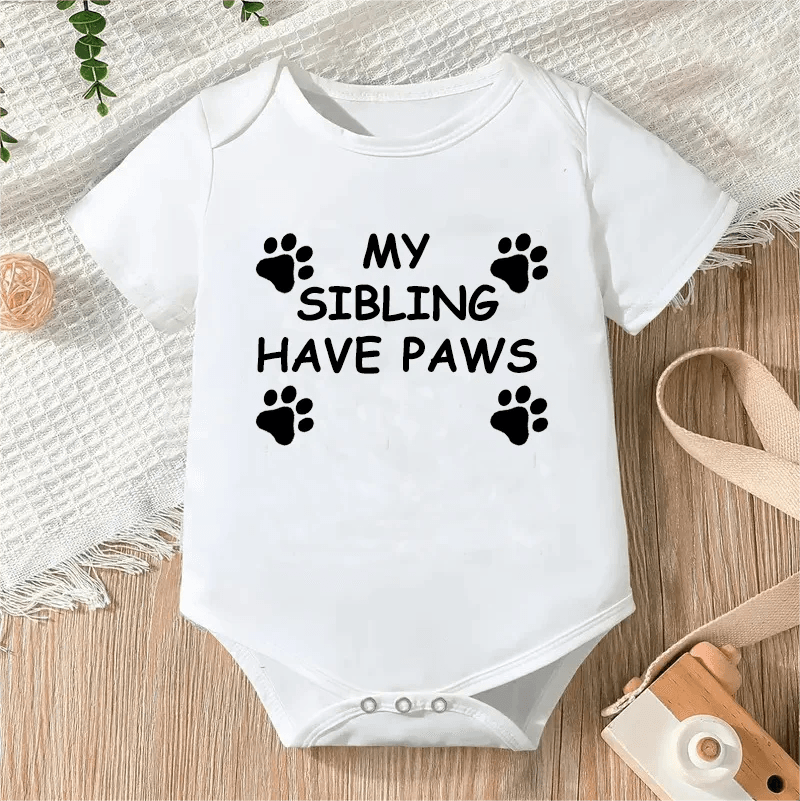 Newborn Letter Print Romper - Unisex 0-12M