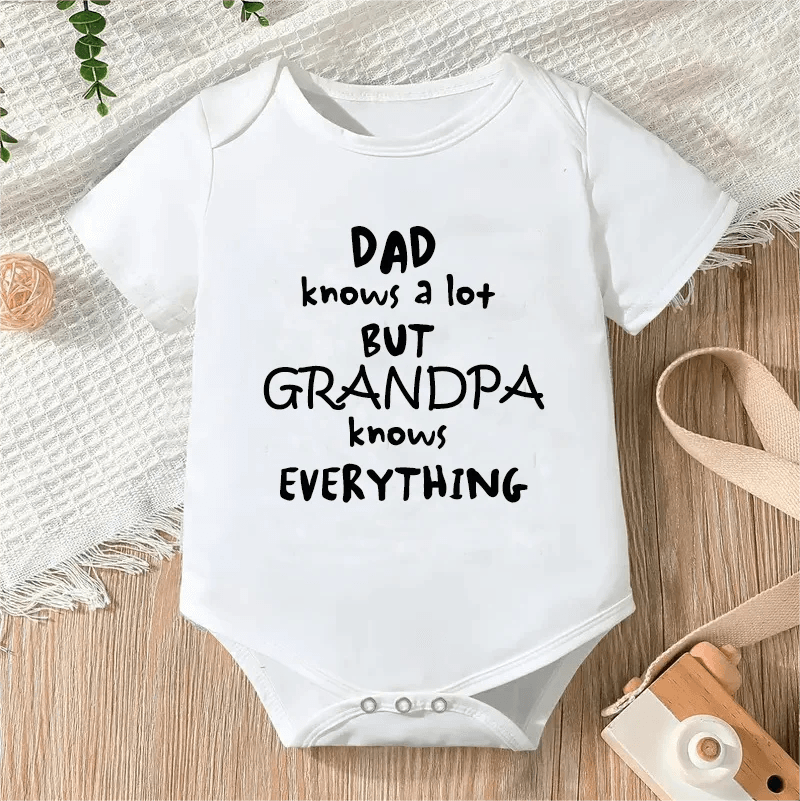 Newborn Letter Print Romper - Unisex 0-12M