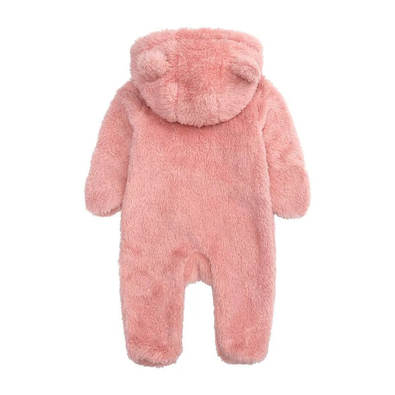 Cozy Bear-Themed Winter Jumpsuit for Newborns (0-12M)