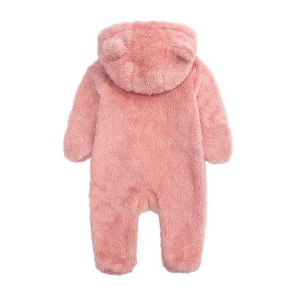 Cozy Bear-Themed Winter Jumpsuit for Newborns (0-12M)