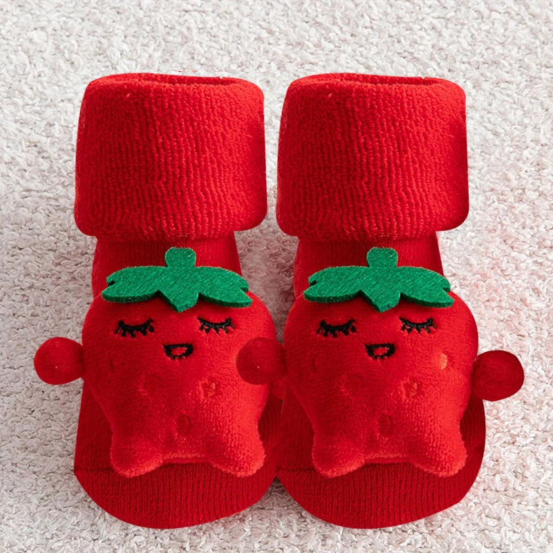 Non-slip Cotton Kids Socks - Christmas Print for Toddlers & Infants