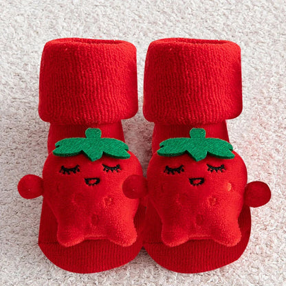 Non-slip Cotton Kids Socks - Christmas Print for Toddlers & Infants