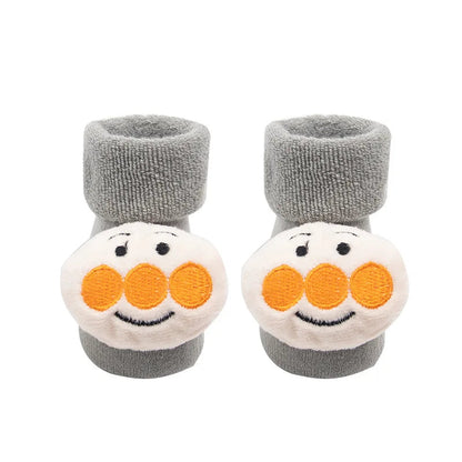 Non-slip Cotton Kids Socks - Christmas Print for Toddlers & Infants