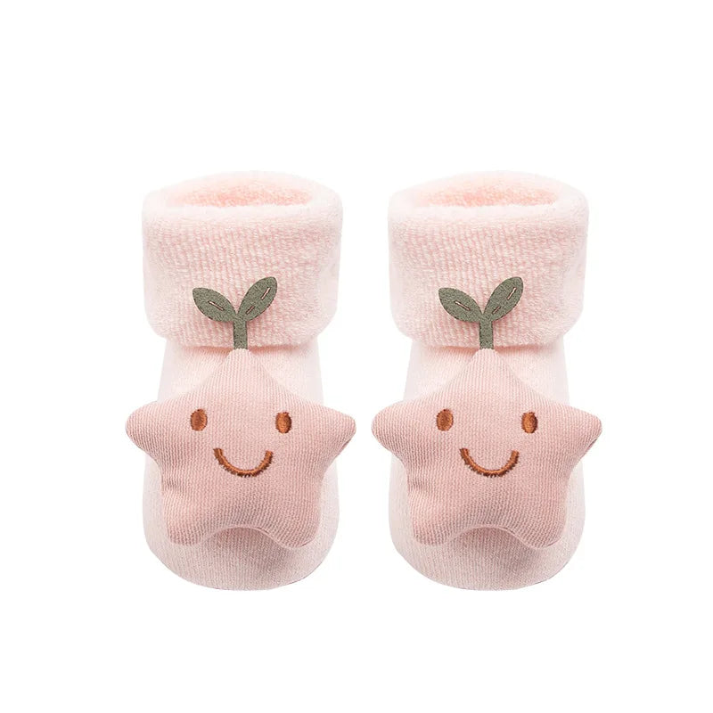 Non-slip Cotton Kids Socks - Christmas Print for Toddlers & Infants
