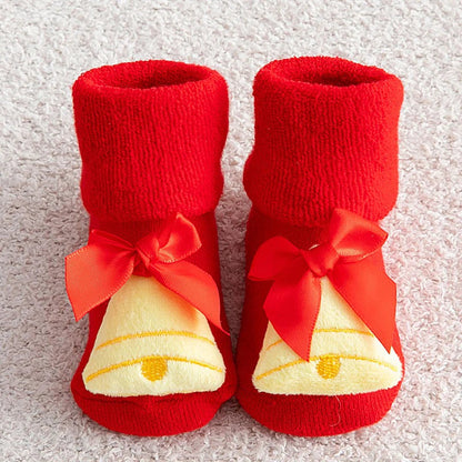 Non-slip Cotton Kids Socks - Christmas Print for Toddlers & Infants