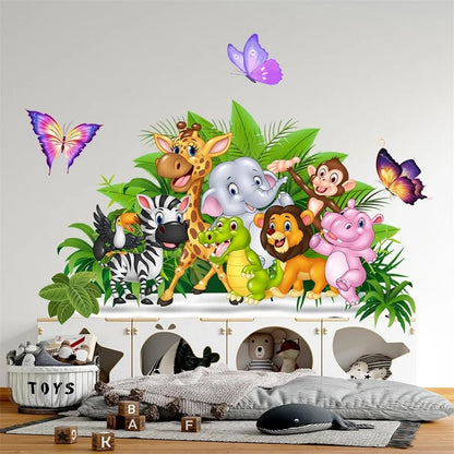 Green Grass & Animals Wall Sticker - Colorful Kids Decor
