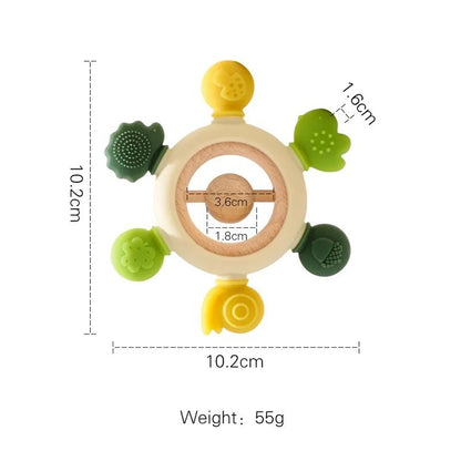Let's Make Rudder-Shape Silicone & Wooden Teether Toy