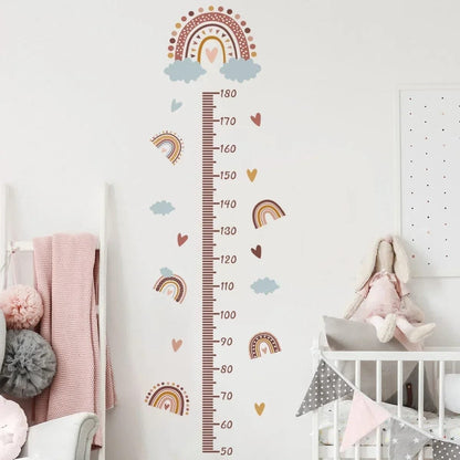 Pink Rainbow Kids Growth Chart - Wall Sticker Measure Art