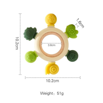 Let's Make Rudder-Shape Silicone & Wooden Teether Toy