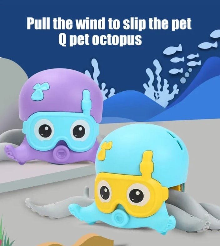 Octopus & Baby Shark Bath Toys with Zipper Play Feature