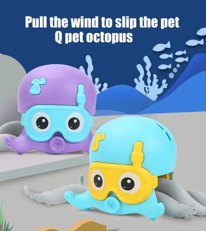 Octopus & Baby Shark Bath Toys with Zipper Play Feature