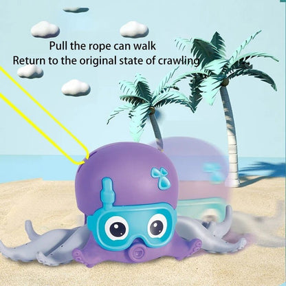 Octopus & Baby Shark Bath Toys with Zipper Play Feature