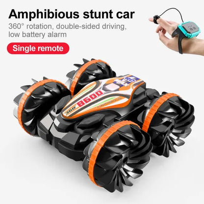 2.4G Amphibious Stunt RC Vehicle, Double-Sided, Kids' Electric Toy
