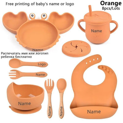 Personalized Baby Crab Plate Set with Suction Bowl