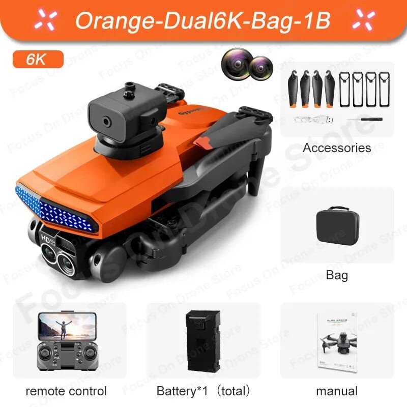 New D6 Mini Drone - 8K Camera, Obstacle Avoidance, Foldable Quadcopter Gift