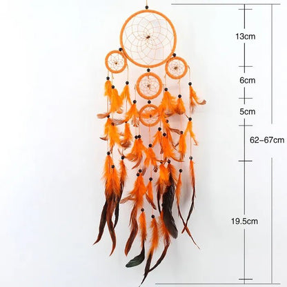 Handmade Indian Dream Catcher with Rattan & Feathers