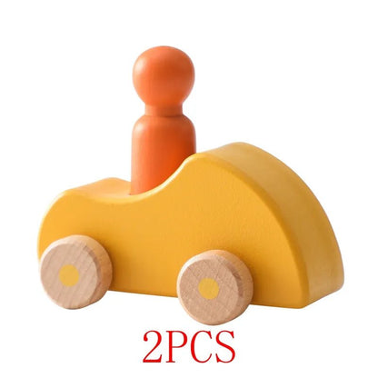 Montessori Wooden Train & Trolley - Educational Baby Birthday Toy