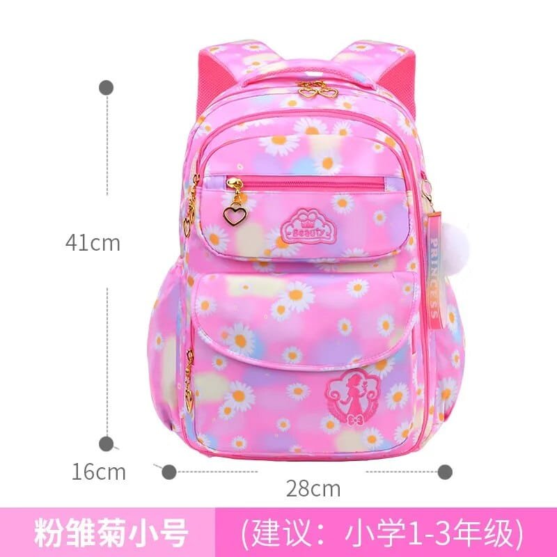 Orthopedic Girls' Primary School Backpack: Gradient Color, Large Capacity