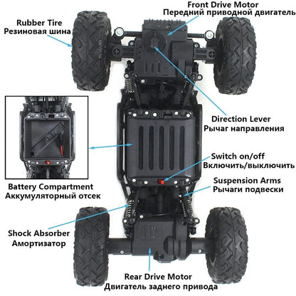 Paisible 4WD RC Car with Bubble Machine - Rock Crawler Toy