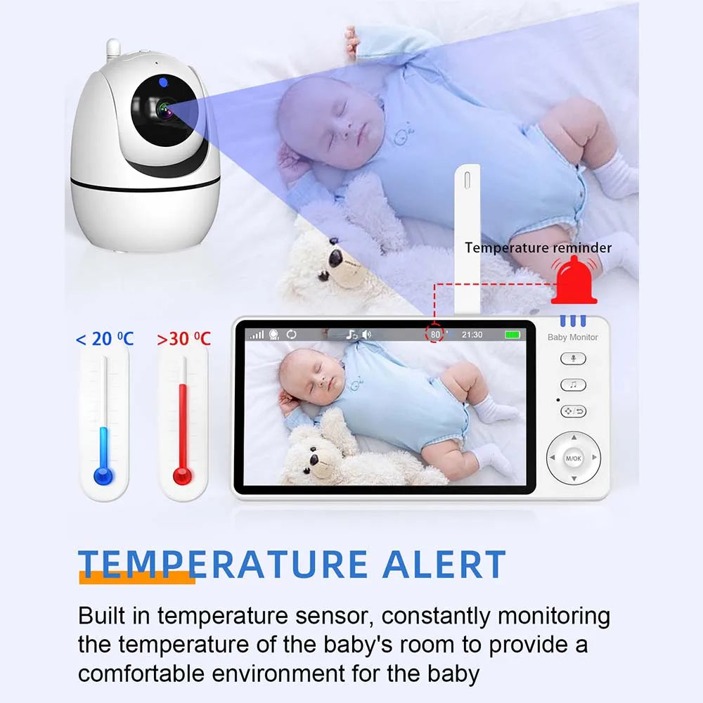5" PTZ Video Baby Monitor with 300m Range