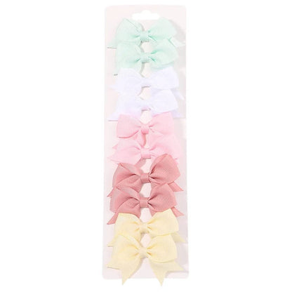 10Pc Cute Bowknot Clips Set for Girls - Handmade Hairpins