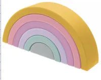 6-10pc BPA-Free Silicone Baby Blocks - Rainbow Montessori Toy