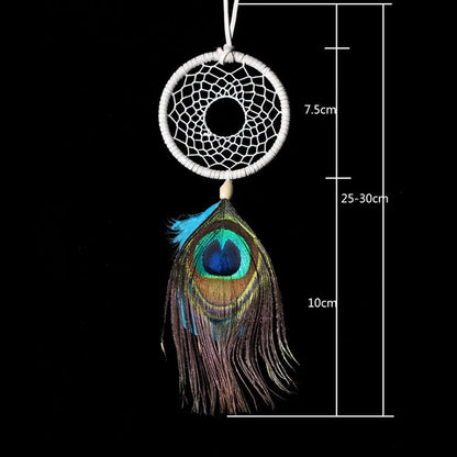 Handmade Indian Dream Catcher with Rattan & Feathers