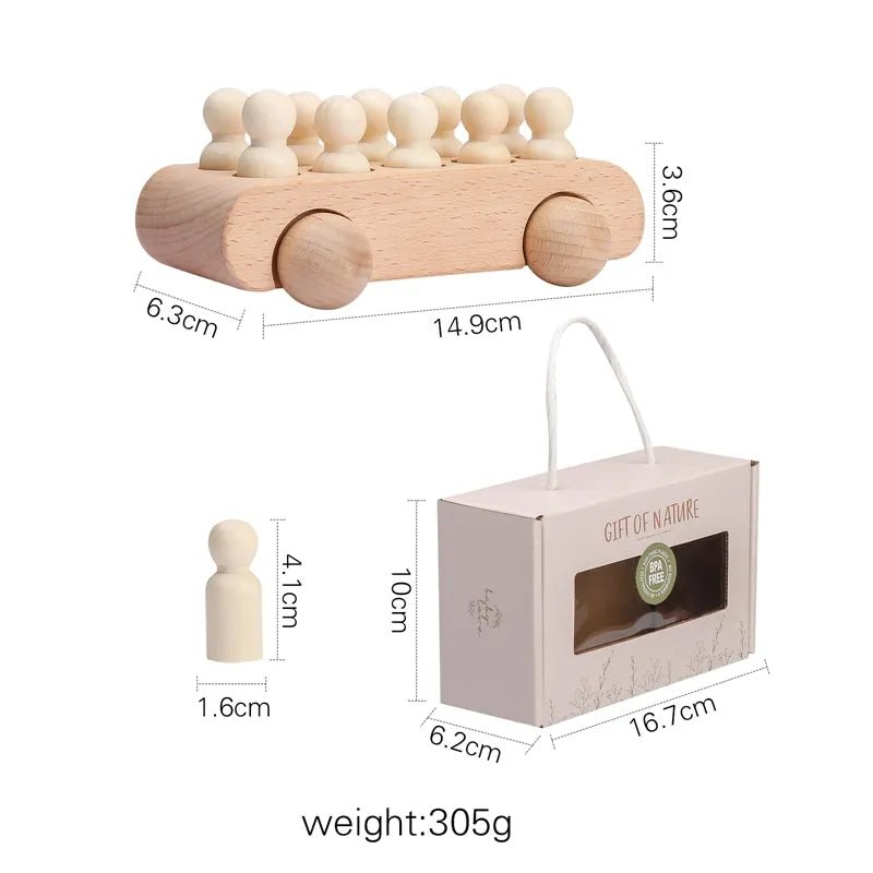 Montessori Wooden Train & Trolley - Educational Baby Birthday Toy