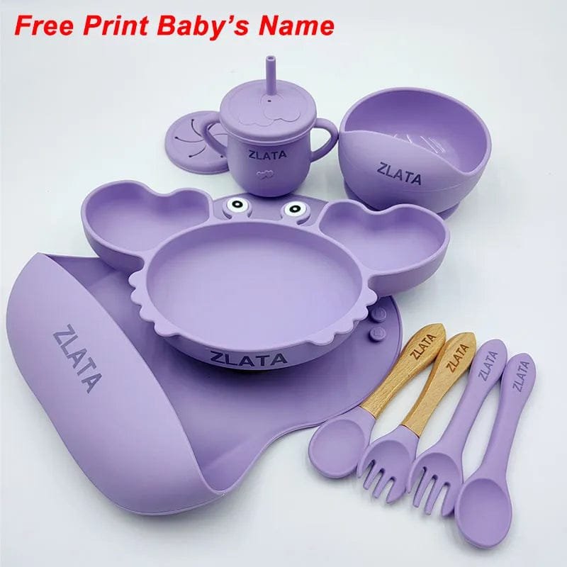 Personalized Baby Crab Plate Set with Suction Bowl