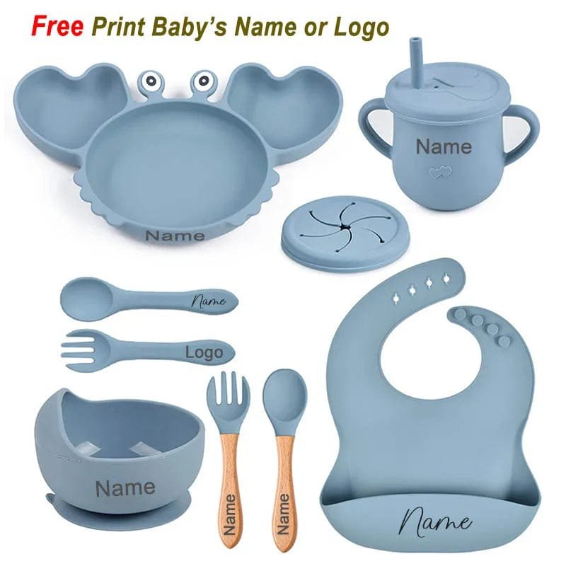 Personalized Baby Crab Plate Set with Suction Bowl
