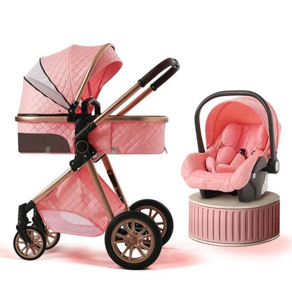 Multi-functional 3-in-1 Baby Stroller: High Landscape, Reclining, Lightweight