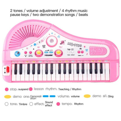 37-Key Kids' Electronic Keyboard Piano with Microphone