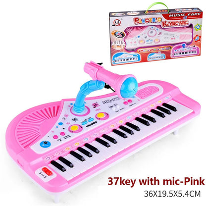 37-Key Kids' Electronic Keyboard Piano with Microphone