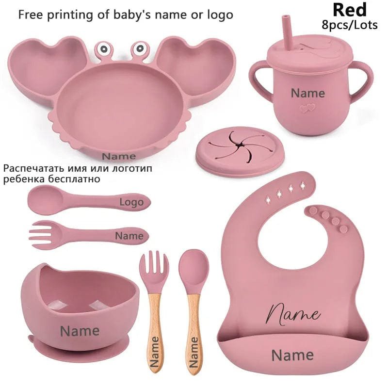 Personalized Baby Crab Plate Set with Suction Bowl