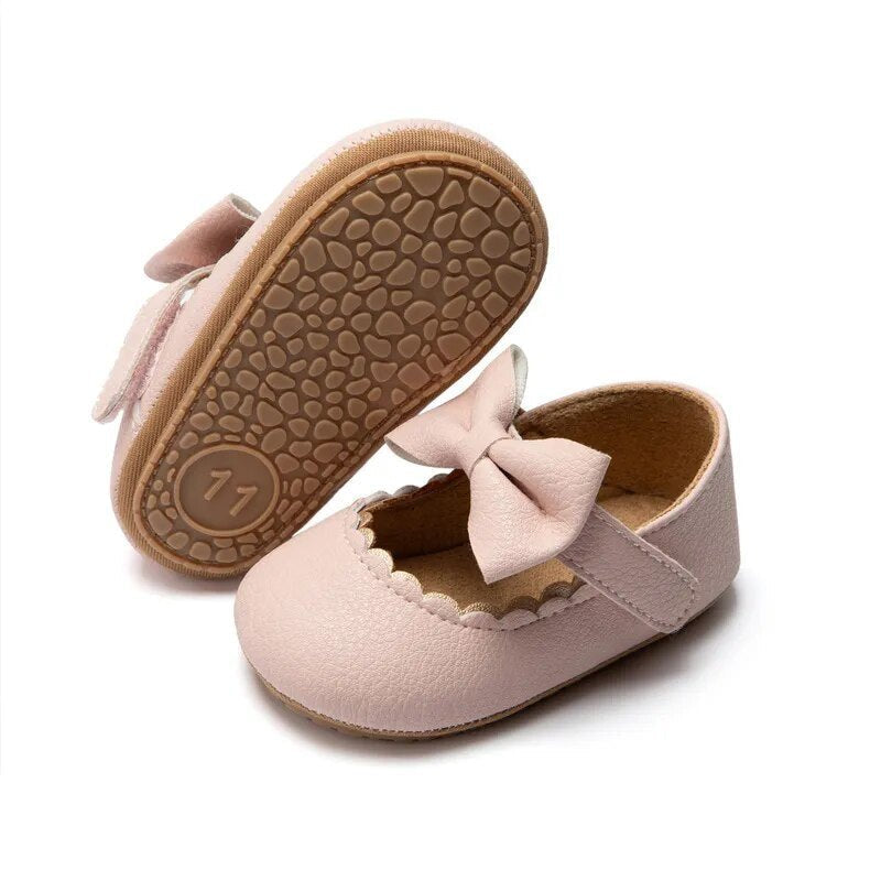 Infant Bowknot Mary Janes - Non-Slip Rubber Sole Baby Casual Shoes