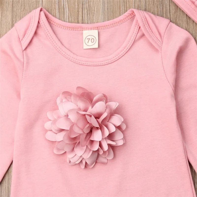 0-18M Floral Jumpsuit & Hat: 2Pc Cotton Set for Newborns