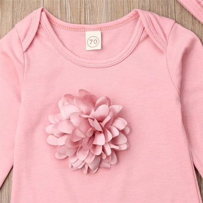 0-18M Floral Jumpsuit & Hat: 2Pc Cotton Set for Newborns