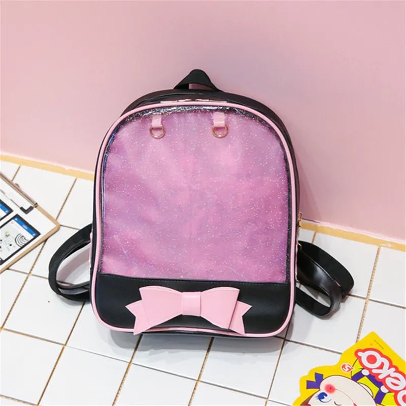 Clear Itabag with Bow-knot: Harajuku Backpack for Teens