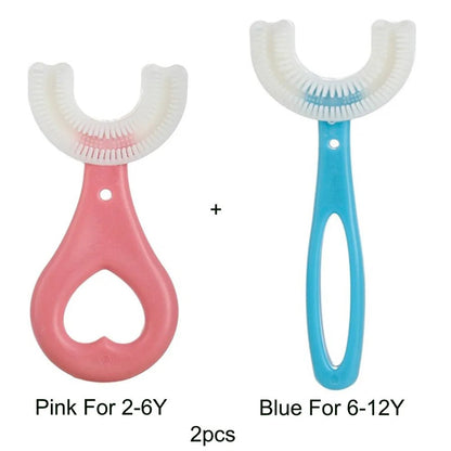 360-Degree U-Shaped Children's Toothbrush - Silicone Teeth Cleaner