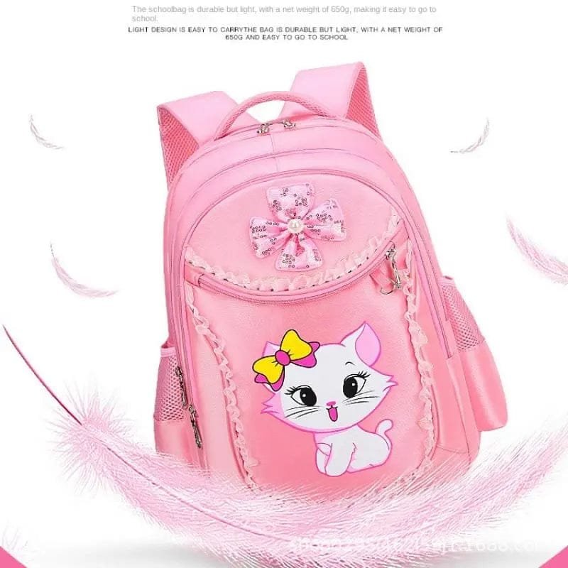 Pink School Backpack Set for Girls: Bag & Pencil Case