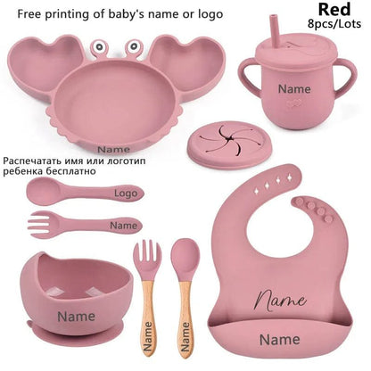 Personalized Baby Crab Plate Set with Suction Bowl