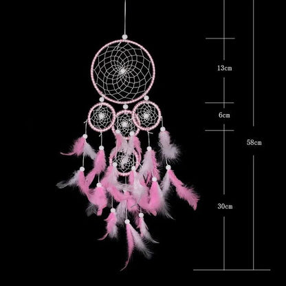 Handmade Indian Dream Catcher with Rattan & Feathers