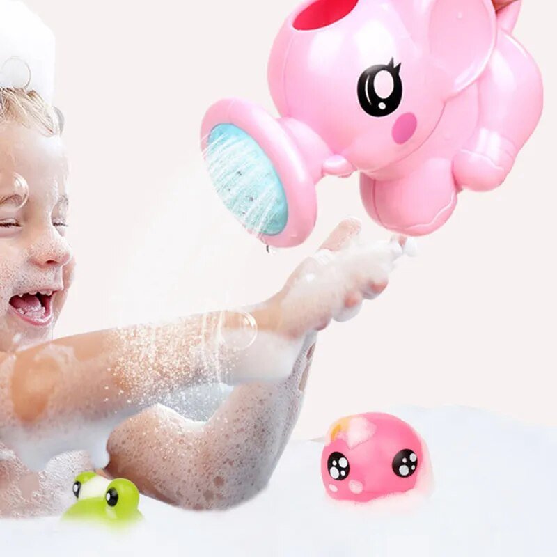 Elephant Water Spray Baby Bath Toy with Storage Mesh Bag
